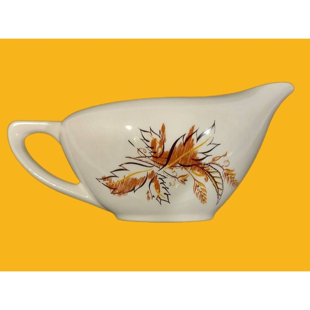 MCM  Knowles Fine China Creamer # 52-9 Leaf Fall Design Vintage Caprice